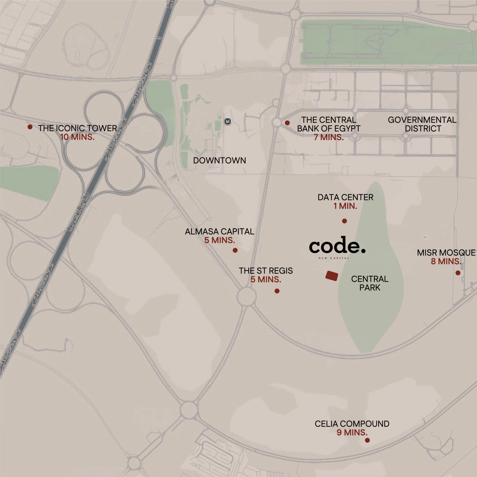 Code – New Capital location map
