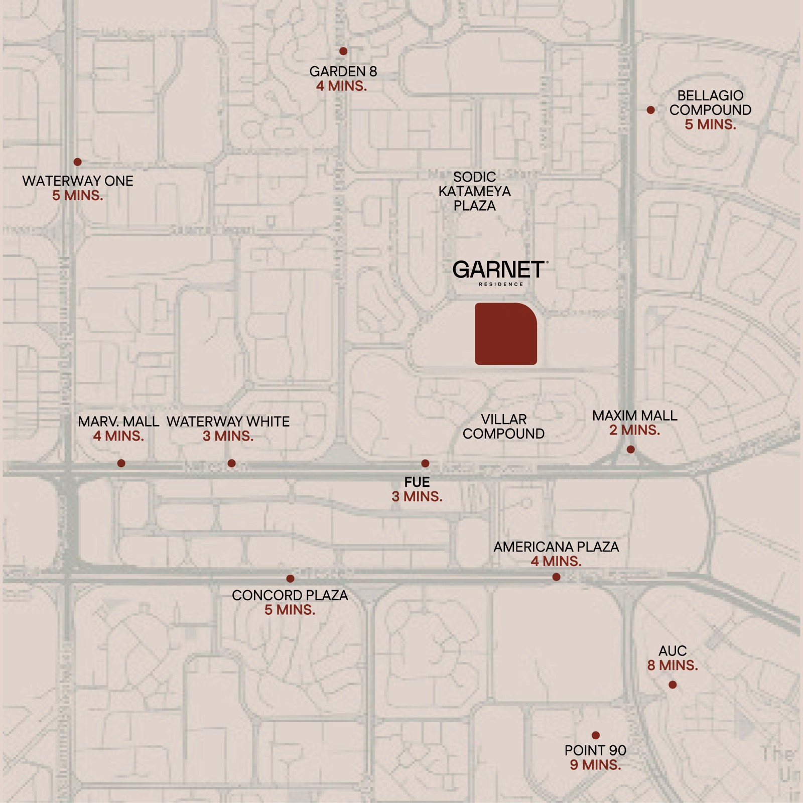 GARNET Residence location map