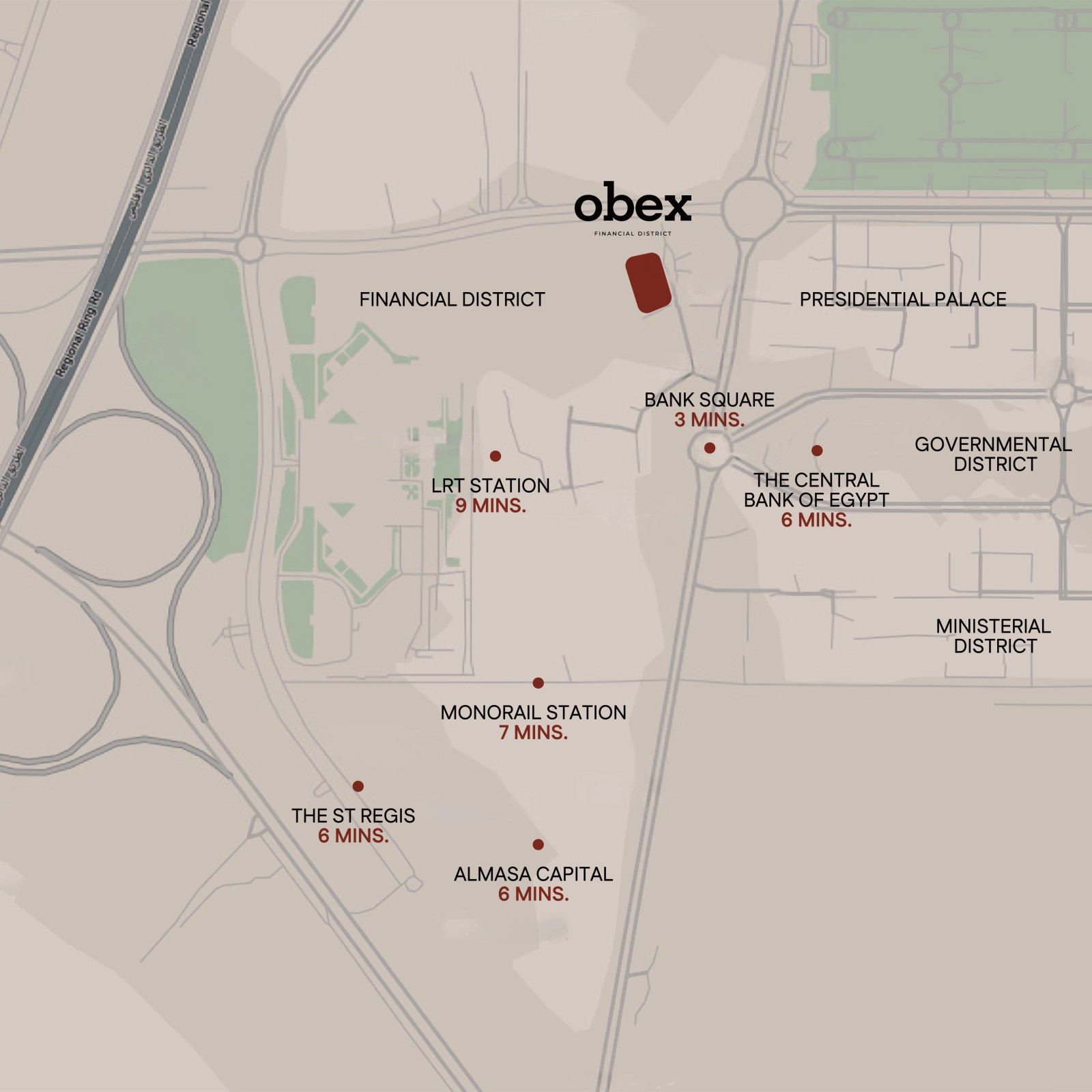 Obex – New Capital location map