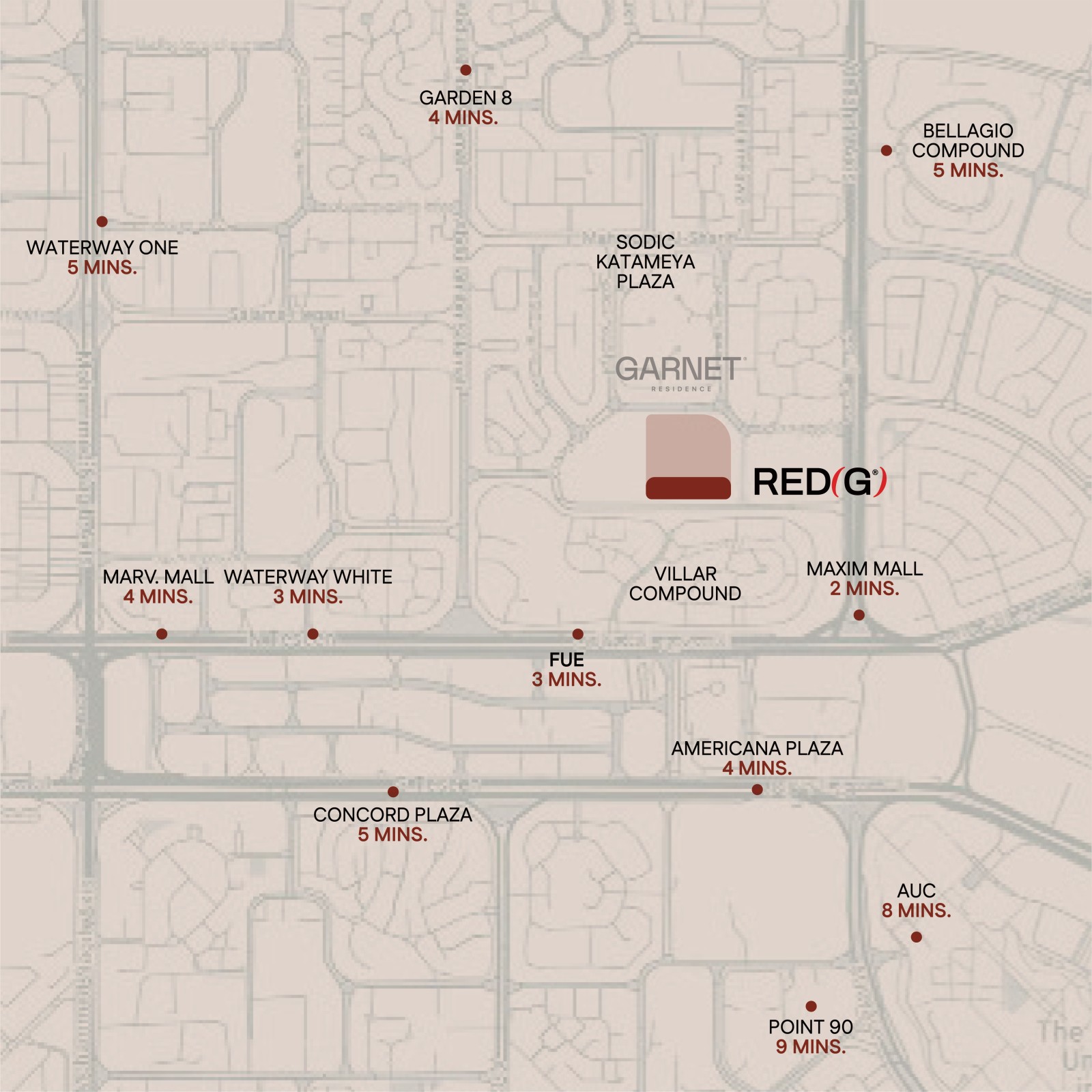 RED(G) location map